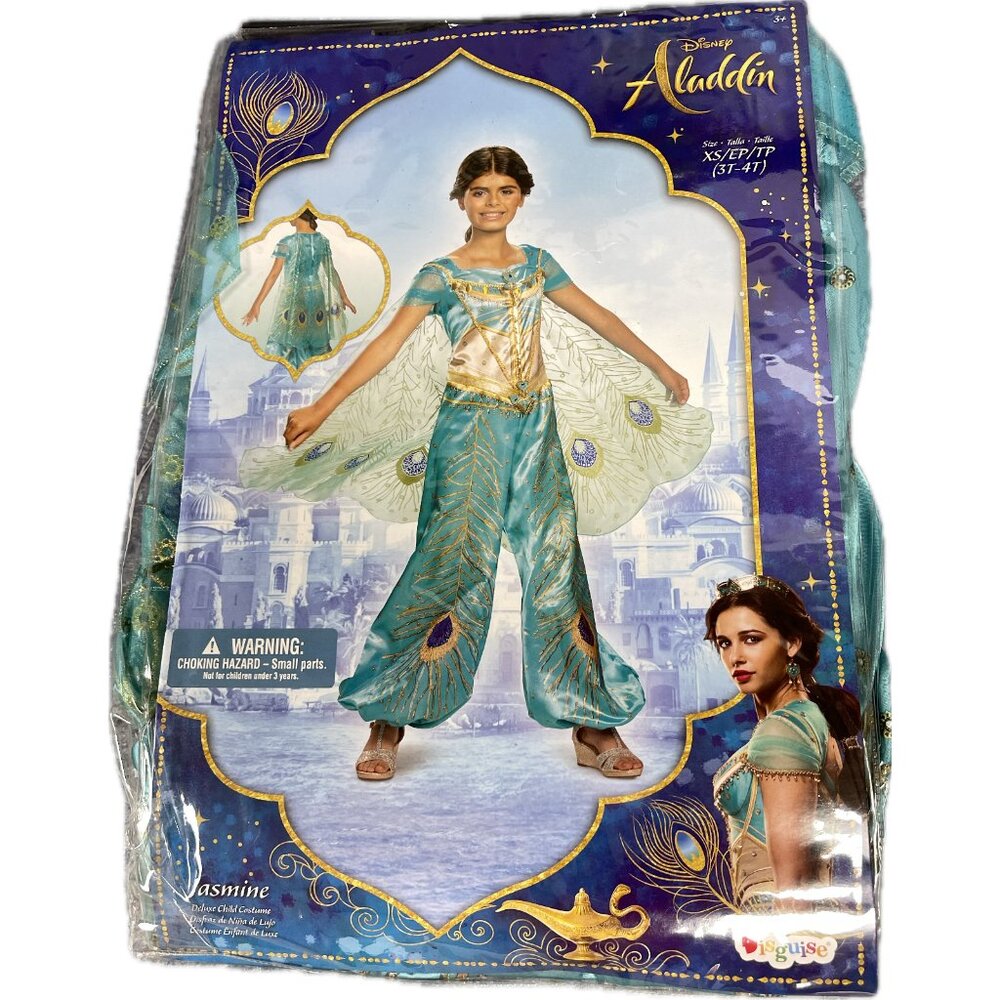Disney Aladdin Princess Jasmine Costume Deluxe Girl Size XSmall 3T-4T BRAND NEW